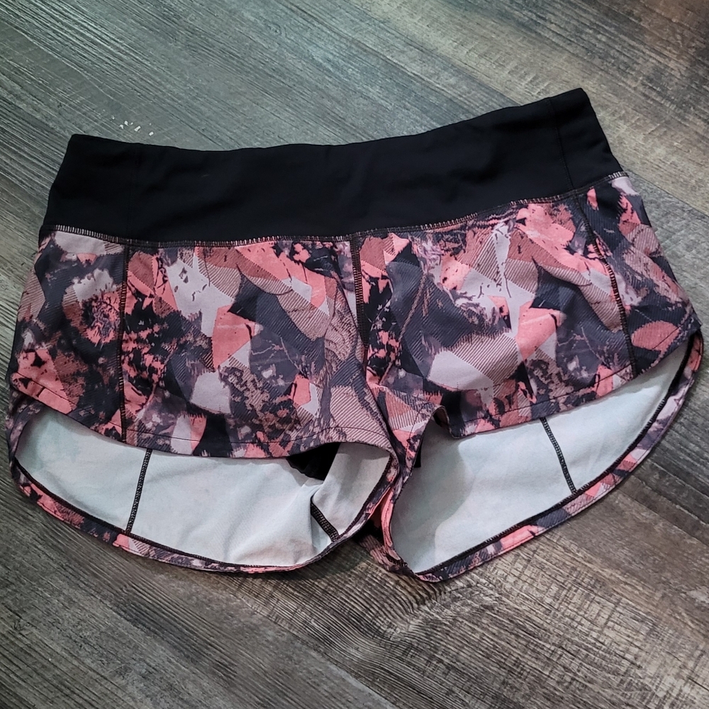 Lululemon Speed Up Shorts Translucence Alpine White Multi/Black Size 4